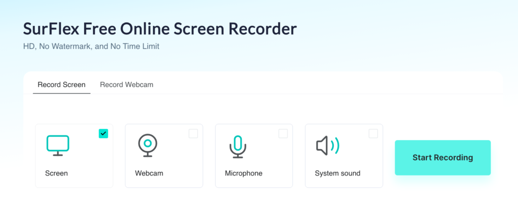 SurFlex Online Screen Recorder 